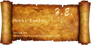 Horti Evelin névjegykártya